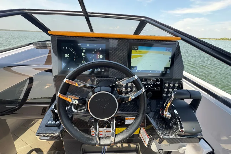 Slide: The Image of Modern helm of 2026 VIRTUE YACHTS V33 Top with advanced navigation displays. - 21