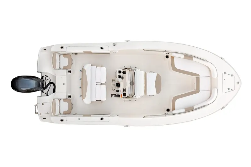 Slide: The Image of Manufacturer Provided Image: 2021 Robalo R200 Center Console boat, top view, spacious seating, and modern design. - 17