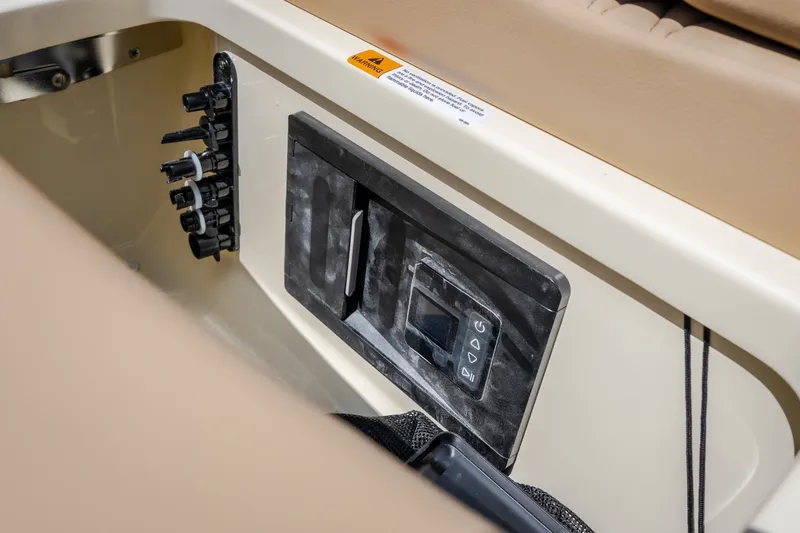 Slide: The Image of Control panel of 2026 Chris-Craft Sportster 28 boat interior. - 15