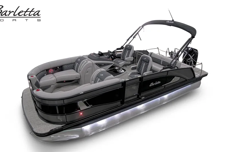 The Image of 2027 Barletta L23U pontoon boat with sleek design and luxurious seating. - 0