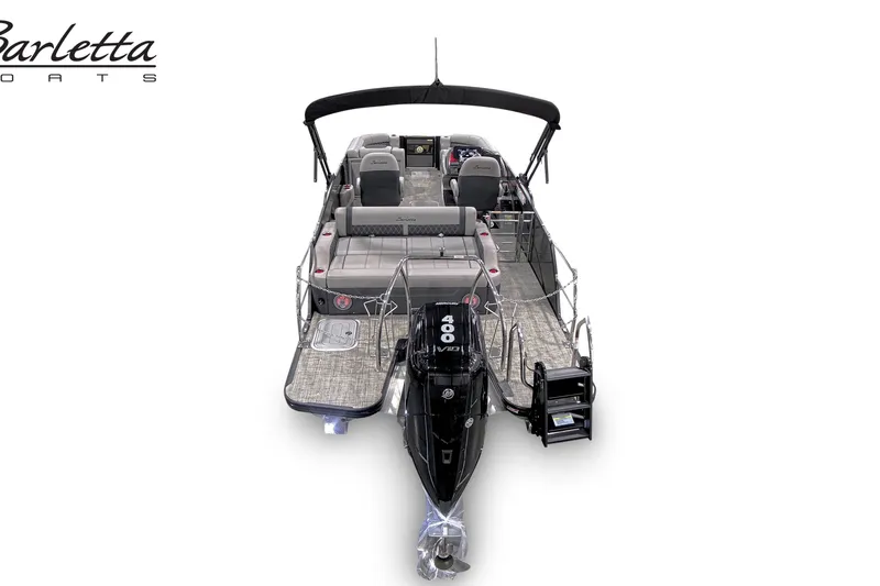 Slide: The Image of 2027 Barletta L23U pontoon boat with sleek design and modern features. - 5