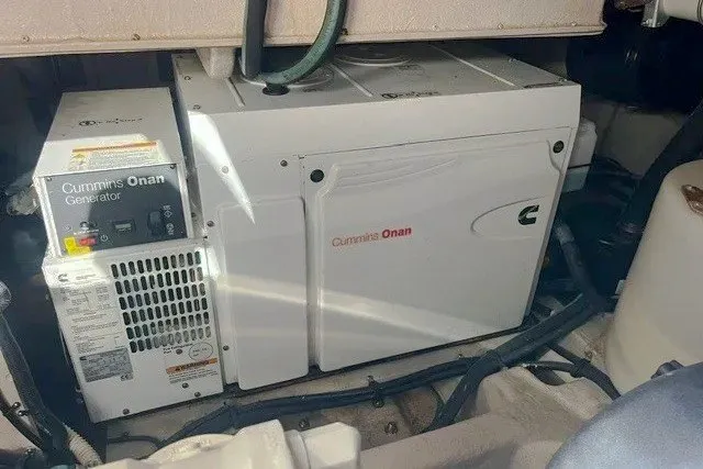 Slide: The Image of Cummins Onan generator in 2014 Sea Ray 510 Fly yacht engine room. - 55