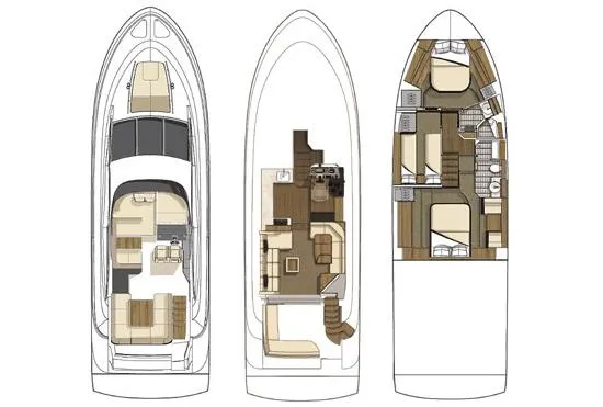 Slide: The Image of Manufacturer Provided Image: 2014 Sea Ray 510 Fly yacht floor plan showing three levels. - 17