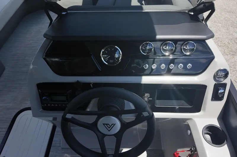 Slide: The Image of The image shows the dashboard of a 2027 Viaggio V22S with modern gauges and controls. - 13