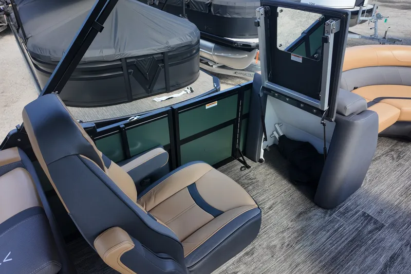 Slide: The Image of Interior of a 2027 Viaggio x20u boat with luxurious seating and modern design. - 17