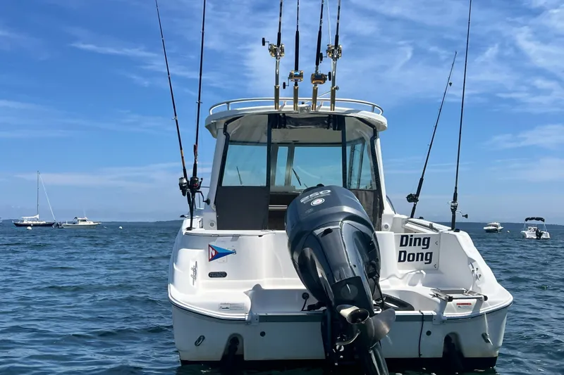 Slide: The Image of 2005 Wellcraft 252 Coastal boat with fishing rods on open water. - 7