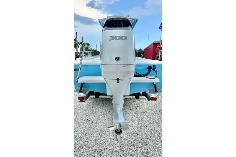 Slide: The Image of 2027 C-Hawk 25 Center Console boat with powerful 300 horsepower outboard motor. - 34