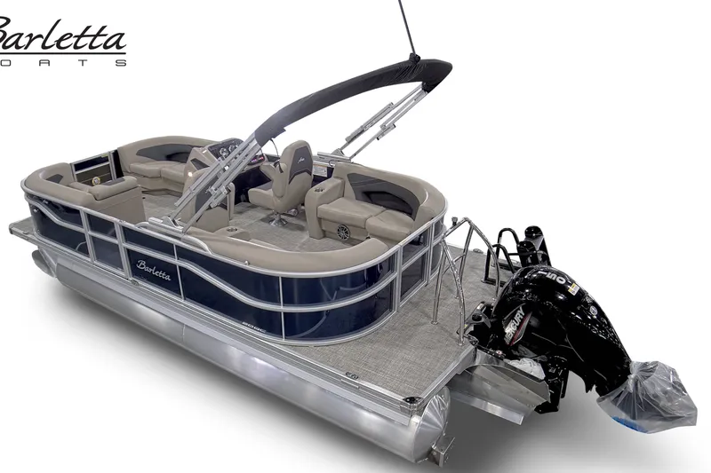 Slide: The Image of 2027 Barletta ARIA 20QC pontoon boat with sleek design and comfortable seating. - 3