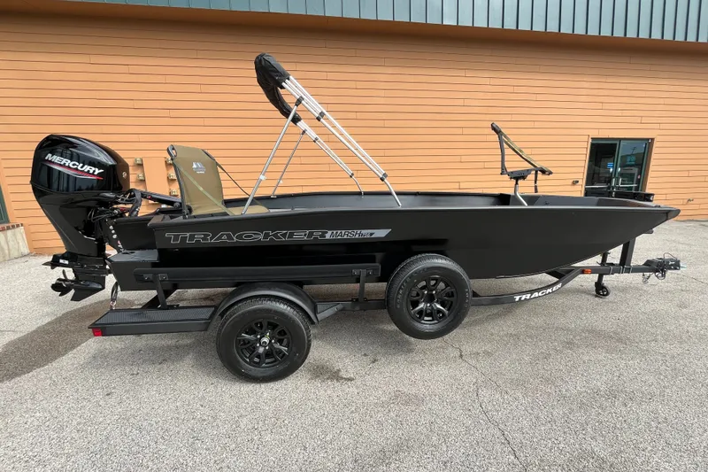 The Image of 2027 Tracker Grizzly 1756 T Marsh boat with Mercury engine on trailer. - 0