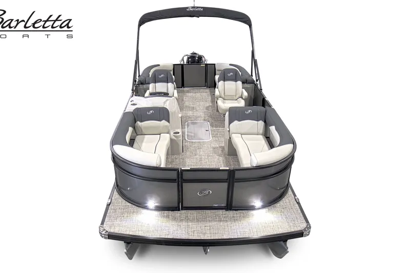Slide: The Image of 2027 Barletta SANZA 22QC pontoon boat with spacious seating and modern design. - 5