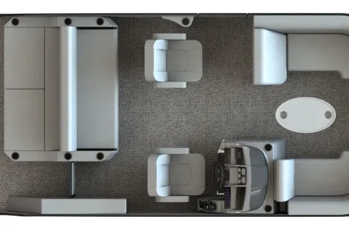 The Image of 2027 Sylvan Mirage Q20 ULZ boat interior layout with seating and helm. - 1