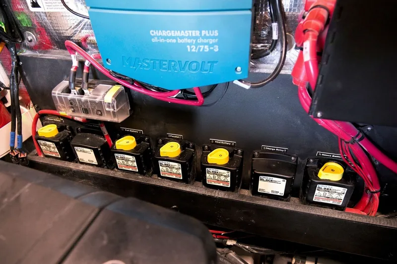 Slide: The Image of Battery system and charger in 2025 Regal 42 Grande Coupe yacht. - 38