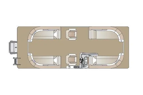 Slide: The Image of Manufacturer Provided Image: Top view of 2021 Crest Classic DLX 220 SLC pontoon boat layout. - 8