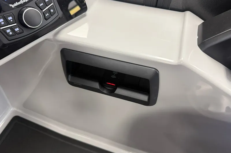 Slide: The Image of Control panel of 2026 Bentley Pontoons Elite 223 Swingback with modern audio system. - 8