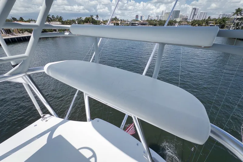 Slide: The Image of 2021 Hatteras GT65 Carolina yacht tower view over waterway. - 28