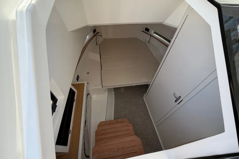 Slide: The Image of Interior cabin of 2027 De Antonio Yachts D32, featuring modern design and comfortable seating. - 19