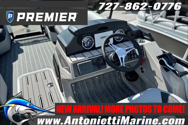 Slide: The Image of Premier 250 Sunsation RS - CL 2027 boat dashboard with steering wheel and controls. - 4