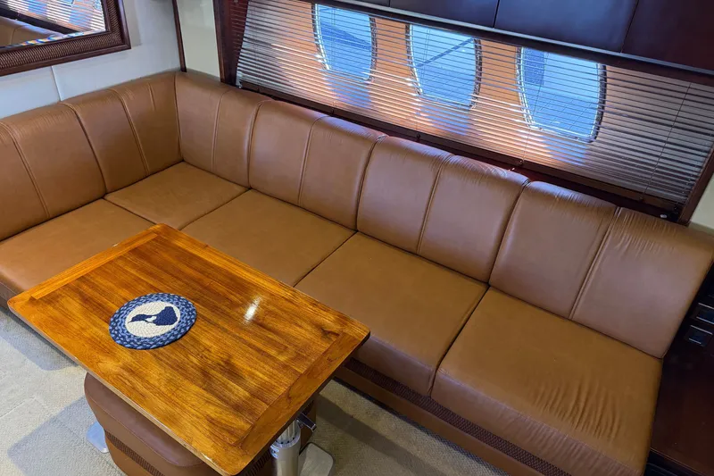 Slide: The Image of Luxurious leather seating in 2005 Sea Ray 48 Sundancer yacht interior. - 69
