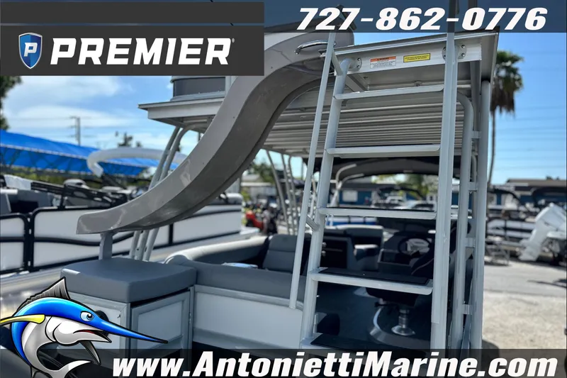 Slide: The Image of 2027 Premier 250 Solaris Upper Deck boat with slide and ladder, showcased by Antonietti Marine. - 6