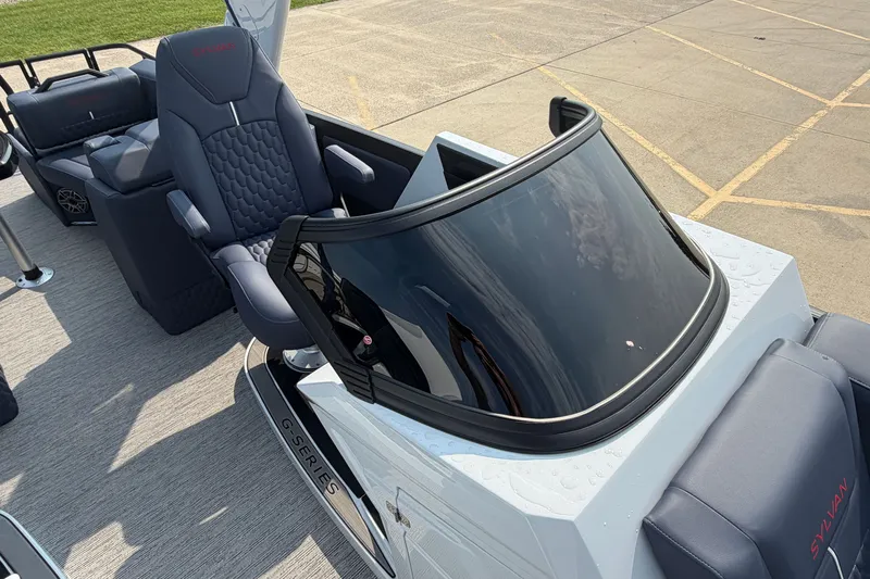 Slide: The Image of 2027 Sylvan G5 LZ DC boat interior with sleek seating and modern design. - 14