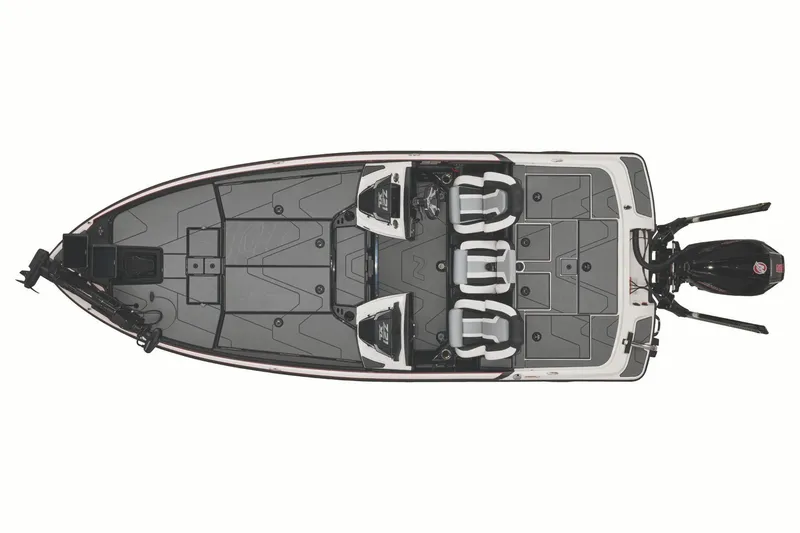Slide: The Image of 2027 Nitro Z21 XL Pro fishing boat, top view, showcasing seating and deck layout. - 6