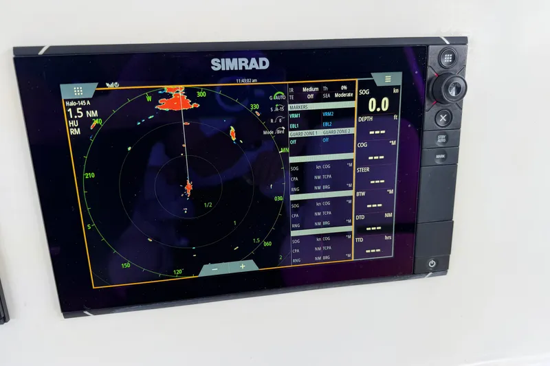 Slide: The Image of Simrad marine radar display on a 2007 Post 50 Convertible yacht. - 27