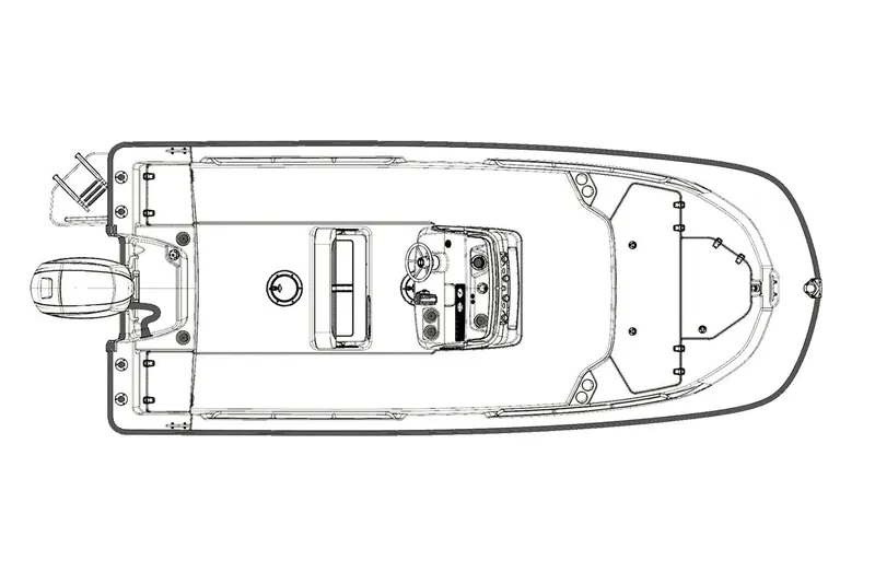 Slide: The Image of Manufacturer Provided Image: Top view schematic of a 2021 Boston Whaler 190 Montauk boat. - 14
