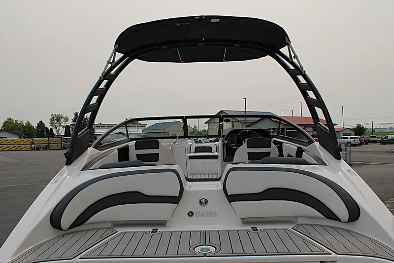 Slide: The Image of 2022 Yamaha Boats 195S interior view with sleek seating and modern design. - 6