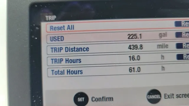 Slide: The Image of Dashboard shows 225.1 gallons used, 439.8 miles traveled, 16 trip hours, and 61 total hours. - 6