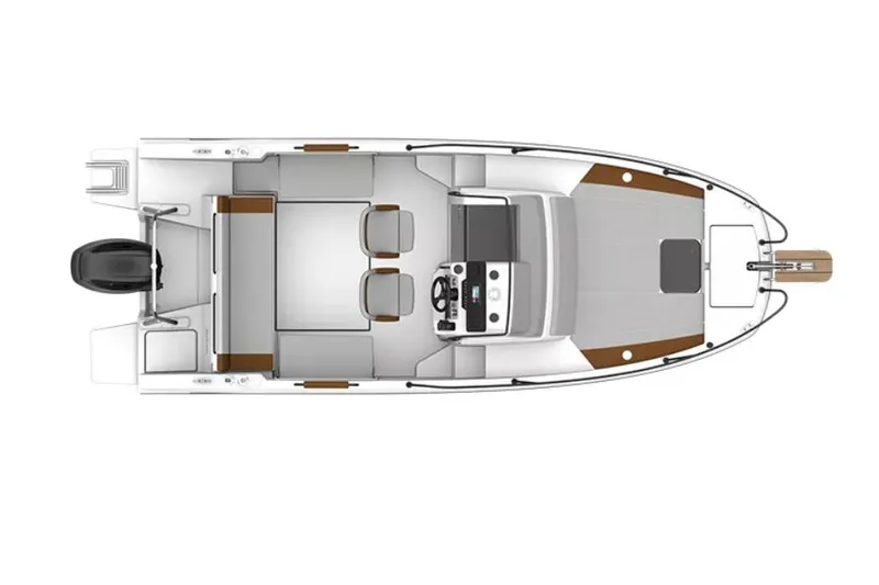 Slide: The Image of Manufacturer Provided Image: Top view of 2026 Beneteau Flyer 7 SUNdeck boat layout, featuring seating and helm. - 5