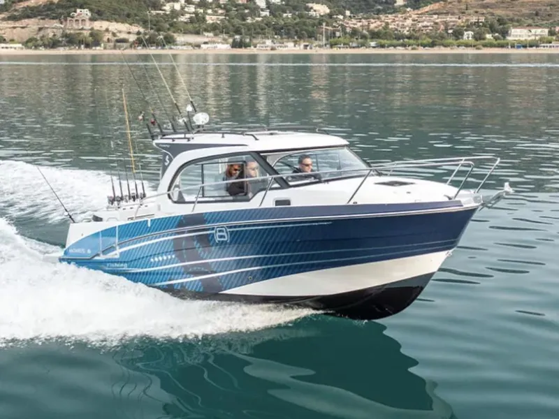 The Image of Manufacturer Provided Image: 2026 Beneteau Antares 8 Fishing boat cruising on calm waters. - 0