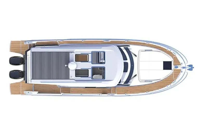 Slide: The Image of Manufacturer Provided Image: Top view of 2026 Beneteau Antares 11 Coupe boat design. - 13