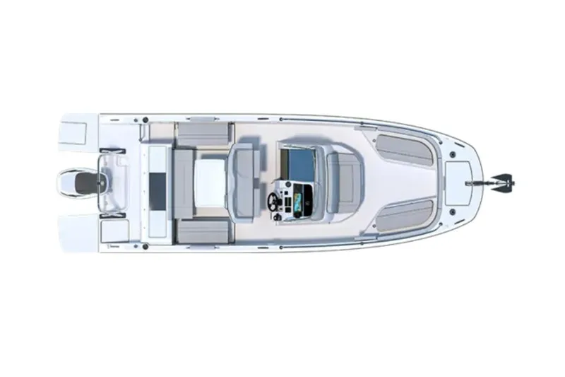Slide: The Image of Manufacturer Provided Image: Top view of 2026 Beneteau Flyer 8 SPACEdeck boat layout. - 8