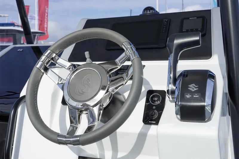 Slide: The Image of Manufacturer Provided Image: Steering wheel and controls of 2026 Beneteau Flyer 8 SPACEdeck boat. - 7