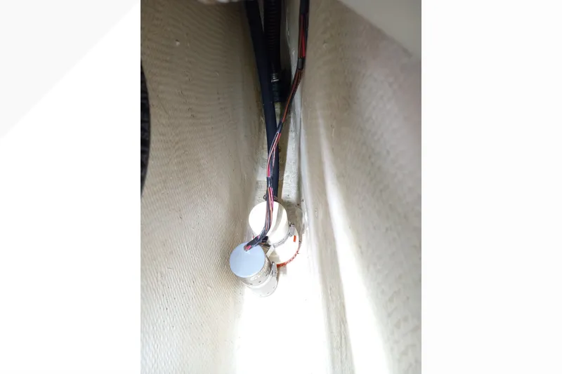 Slide: The Image of Wiring and components inside a 2002 Pacific Seacraft Dana 24 sailboat. - 26
