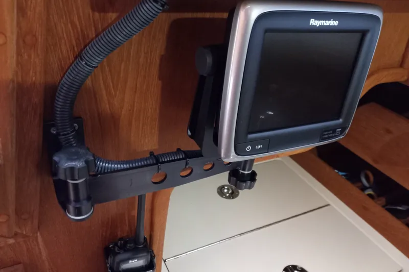 Slide: The Image of Raymarine navigation system installed on 2002 Pacific Seacraft Dana 24 sailboat. - 50