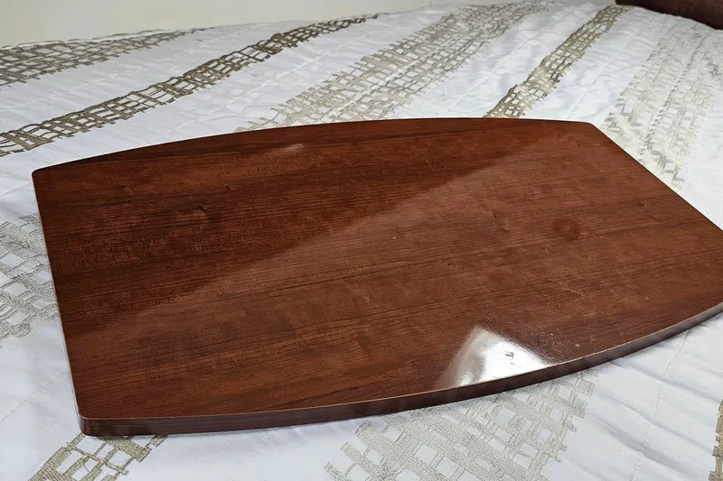 Slide: The Image of Wooden table surface on a patterned bedspread, Four Winns V335, 2013 model. - 19