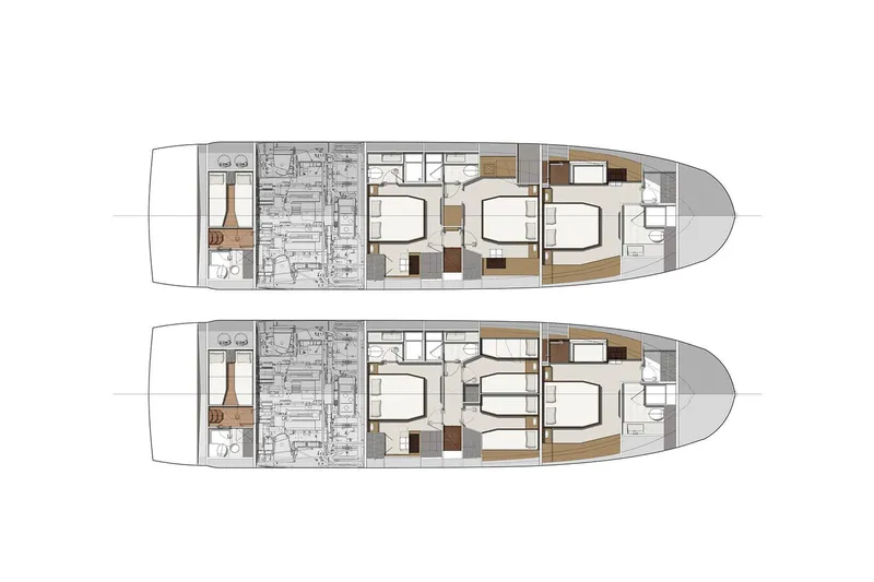 Slide: The Image of Manufacturer Provided Image: Floor plan of the 2023 Prestige 690 yacht, showcasing two levels of luxurious interiors. - 39