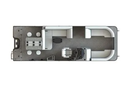 Slide: The Image of Manufacturer Provided Image: Top view of 2023 Sylvan L5 DLZ Bar pontoon boat interior layout. - 9