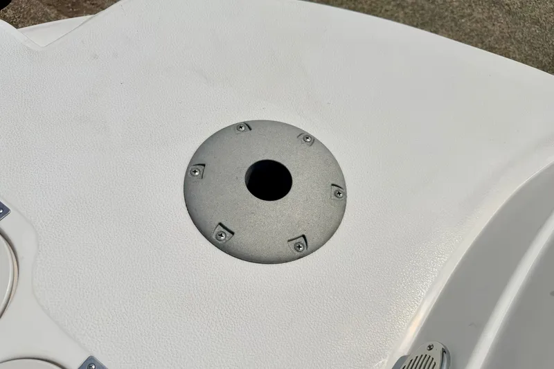 Slide: The Image of Deck mount on 2008 Starcraft 2000 IO Limited boat, featuring a circular metal fitting. - 65