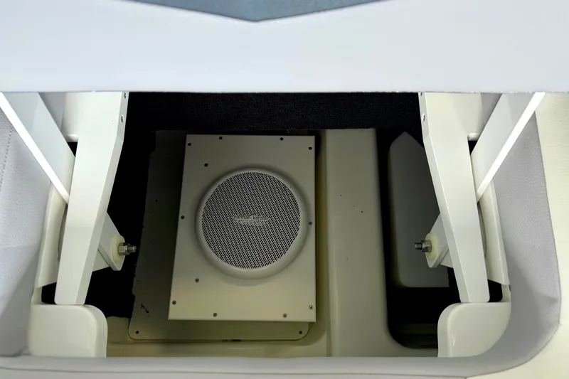Slide: The Image of 2023 Cobalt R6 Surf boat interior with Harman Kardon speaker system. - 33