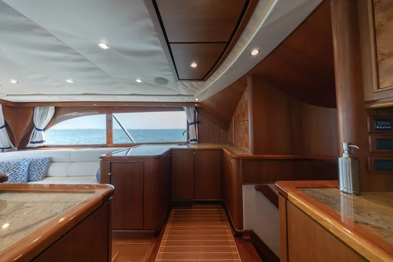 Slide: The Image of Luxurious interior of a 2010 Jamie Chadwick 61' Convertible yacht with ocean view. - 78