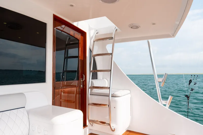 Slide: The Image of Luxurious 2010 Jamie Chadwick 61' Convertible yacht interior with ocean view. - 30
