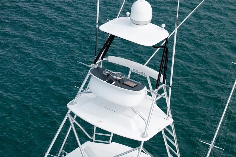Slide: The Image of Tower view of 2010 Jamie Chadwick 61' Convertible yacht on open sea. - 68