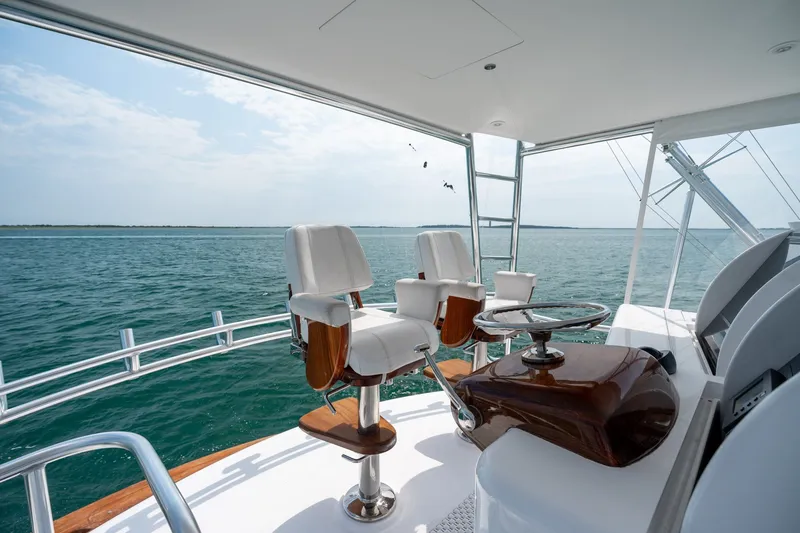 Slide: The Image of Luxurious 2010 Jamie Chadwick 61' Convertible yacht helm with ocean view. - 60