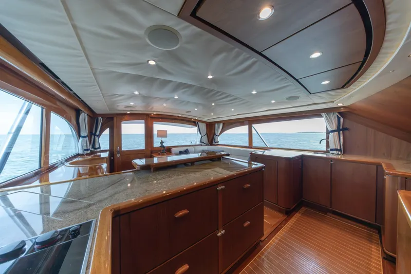 Slide: The Image of Luxurious interior of 2010 Jamie Chadwick 61' Convertible yacht with ocean view. - 73