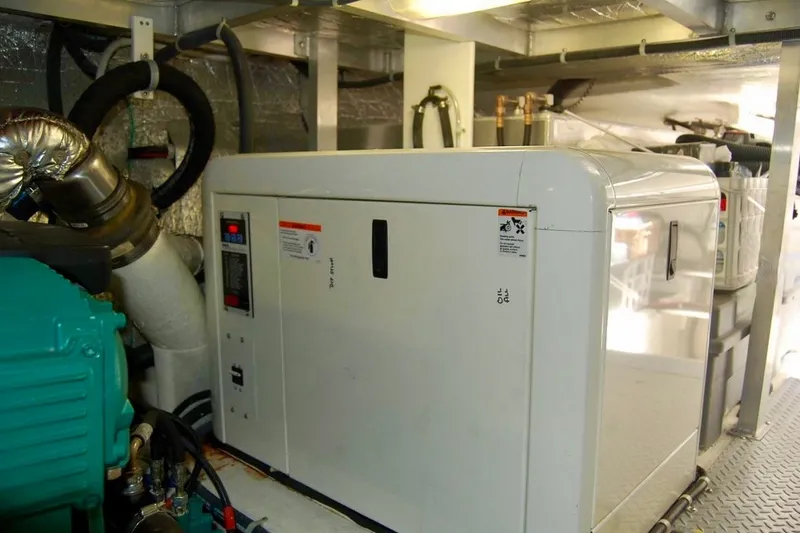 Slide: The Image of Engine room of 2007 Navigator 44 Classic yacht with generator and machinery. - 50