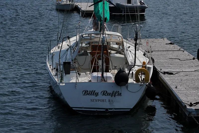 Slide: The Image of Sailing yacht "Billy Ruffin," Van De Stadt Samoa 47, docked in Newport, RI, 1993 model. - 6