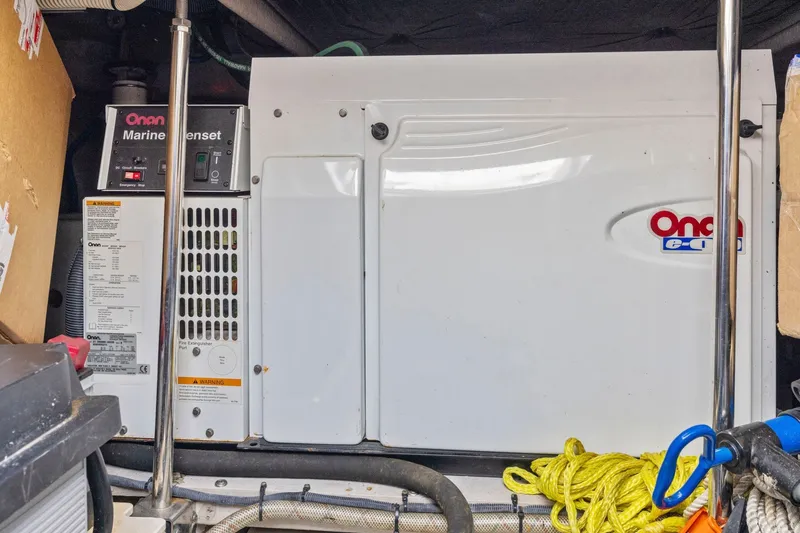 Slide: The Image of Onan marine genset in 2007 Sea Ray 58 Sedan Bridge engine room. - 80