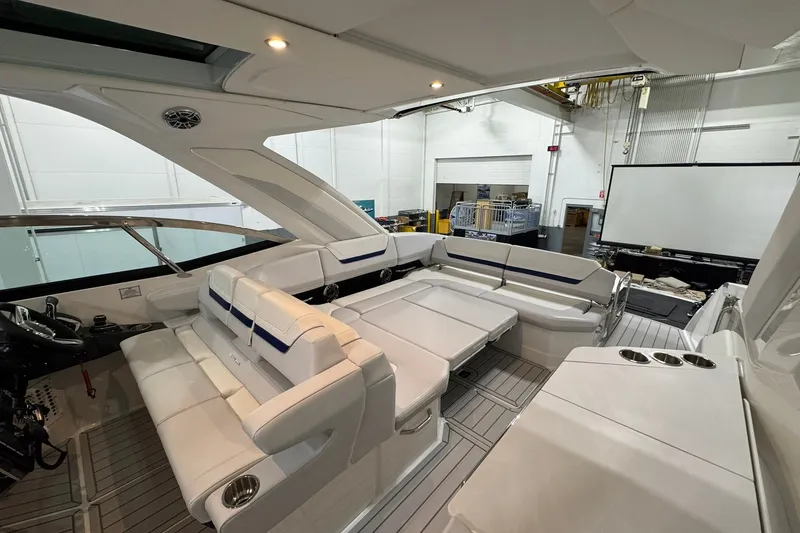 Slide: The Image of Interior of 2026 Formula 360 Crossover Bowrider I/O with luxurious seating and modern design. - 62